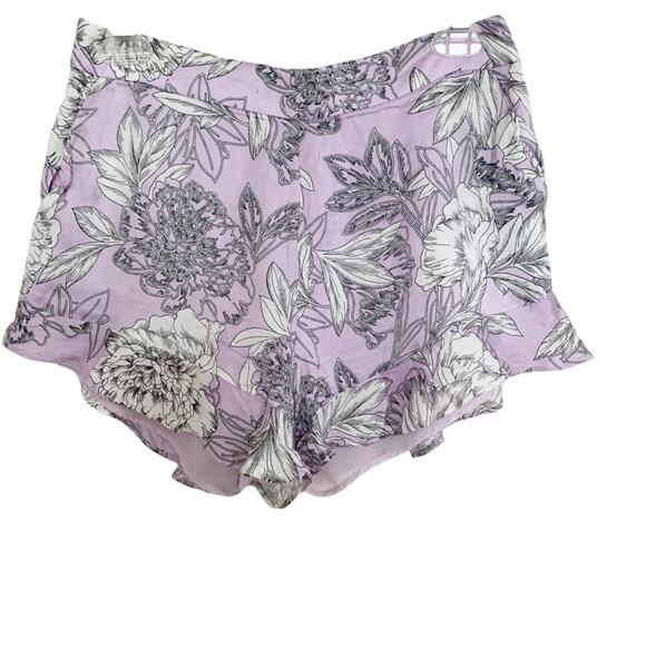 Bardot Frankie Frill Lavender Toile Print Shorts Size 6 - Picture 2 of 9